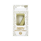 Fun House Number 7 Birthday Candle | Metallic Gold Finish, Chunky Design