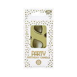 Number 8 Birthday Candle and Cake Topper | Oversized, Metallic Gold