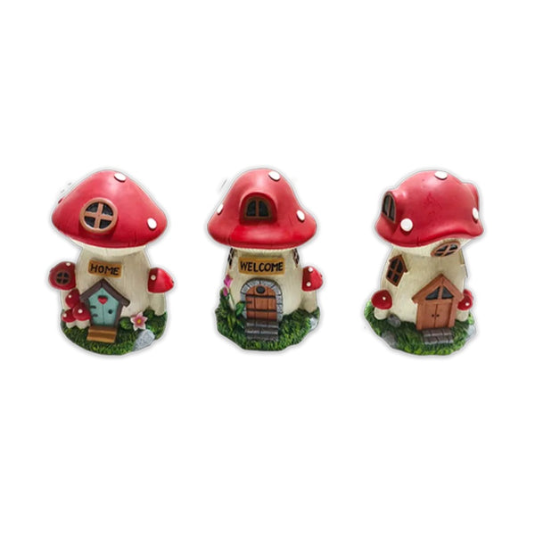 Rowan Resin Mushroom House Fairy Garden Ornament | 17cm, Assorted Designs