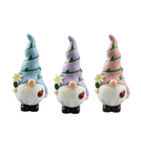 Rowan Ceramic Gnome Figurine | Assorted Pastel Colours, Spiral Hat