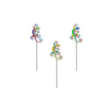 Rowan Metal Gecko Garden Stake | Assorted Colours, Spiral Tail Topper