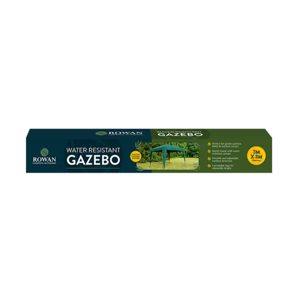 Rowan Pop-Up Garden Gazebo Canopy | 3 m x 3 m, Water-Resistant
