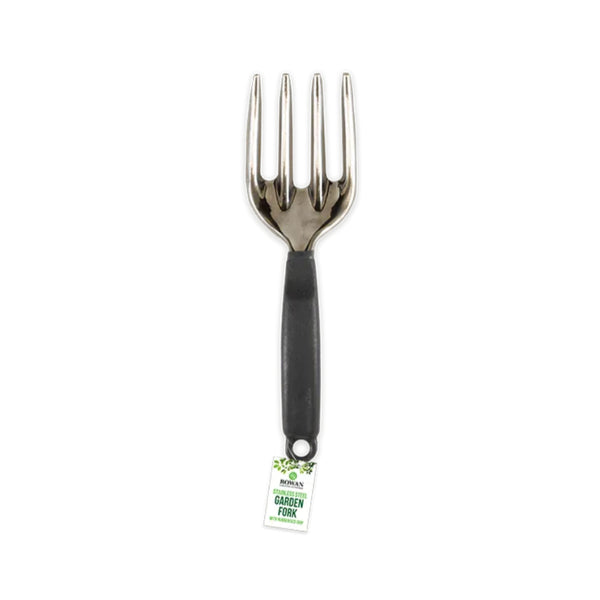 Rowan Stainless-Steel Hand Garden Fork | Four-Tine, Ergonomic Handle