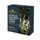 Rowan Warm White LED Teardrop Solar String Lights | 20 Lights, 8 Sequences