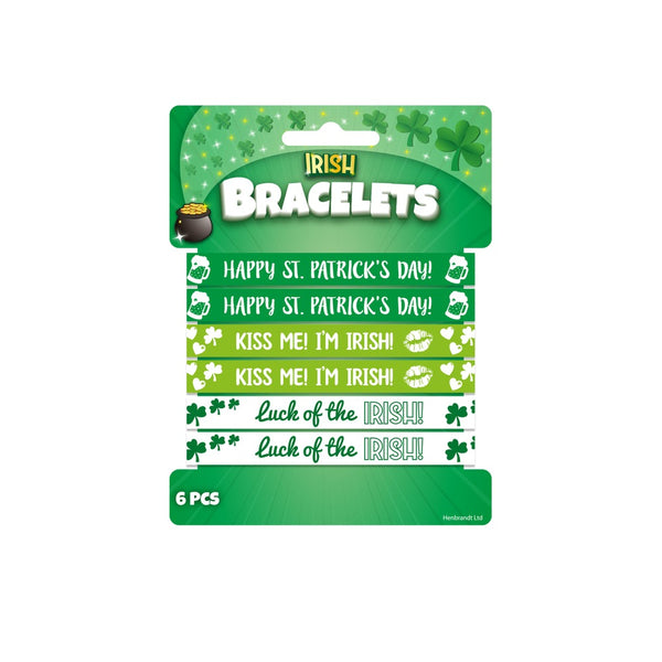St Patricks Day Bracelets 6 Pack | Festive Wristbands
