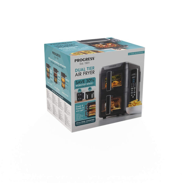 Progress Dual Drawer Tier Air Fryer | 9L Capacity