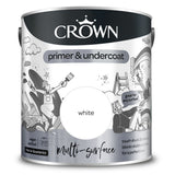 Crown Paint Multi Surface Primer and Undercoat | White, Interior & Exterior 2.5L