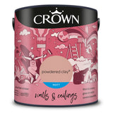 Crown Paint Powdered Clay Matt Emulsion Paint | 2.5L, Walls & Ceilings
