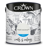 Crown Paint Fresh Coconut Matt Emulsion Paint | 2.5L, Walls and Ceilings