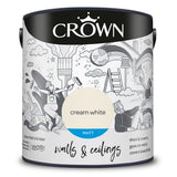 Crown Paint Cream White Matt Emulsion Paint | 2.5L, Breatheasy