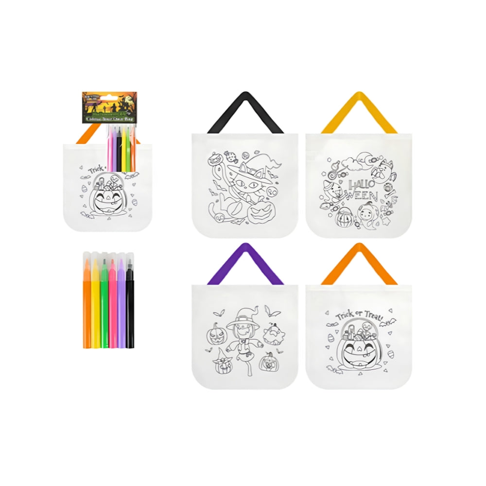 Colour Your Own Halloween Trick-or-Treat Bag - Markers, Assorted Designs