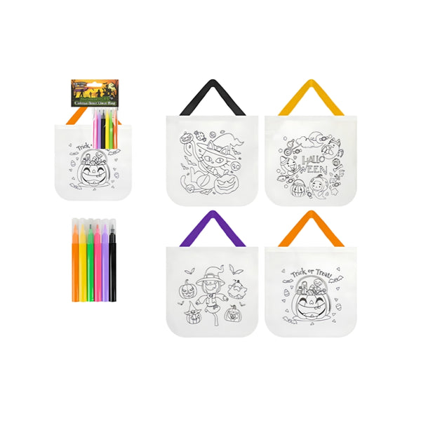 Colour Your Own Halloween Trick-or-Treat Bag - Markers, Assorted Designs