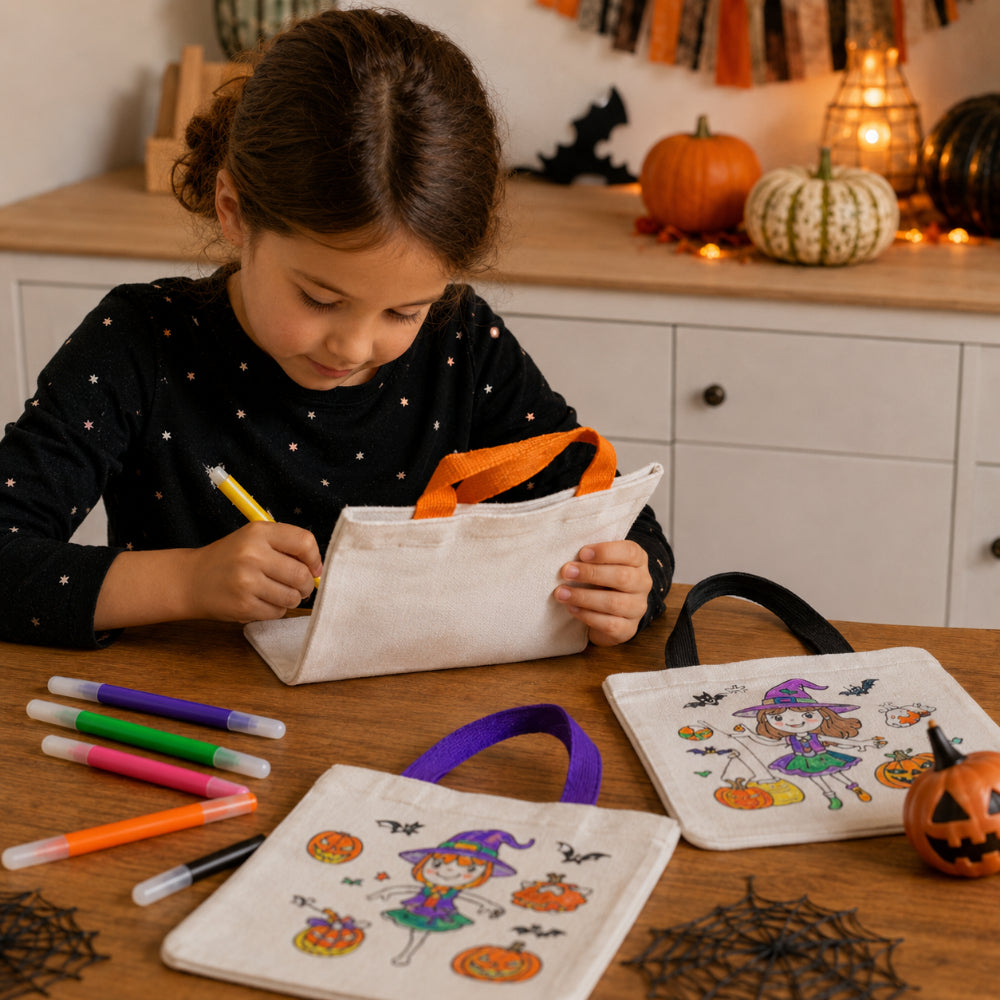 Colour Your Own Halloween Trick-or-Treat Bag - Markers, Assorted Designs