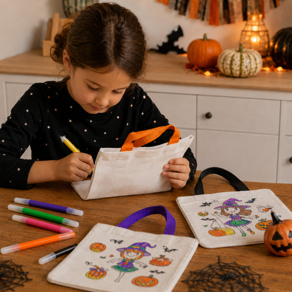 Colour Your Own Halloween Trick-or-Treat Bag - Markers, Assorted Designs
