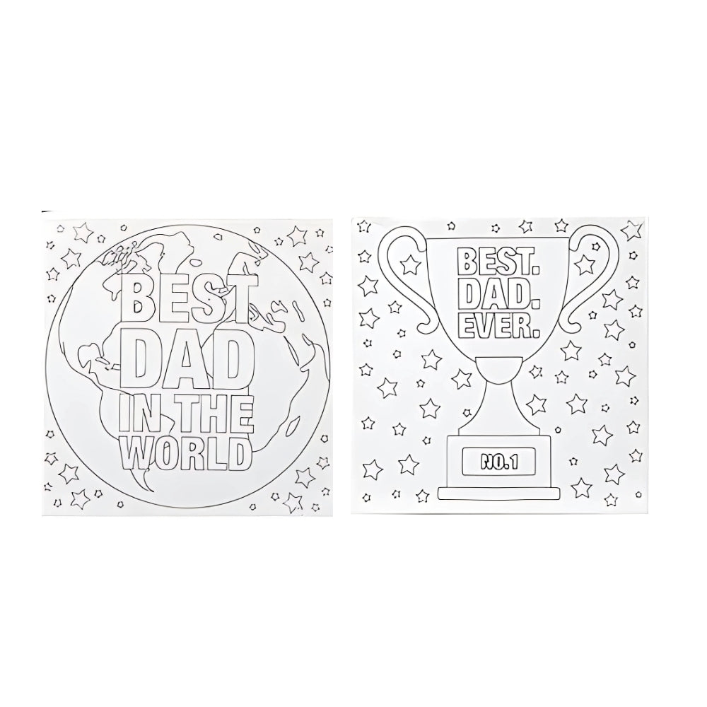 Dad Colour Your Own Canvas Set | 2 Fatherhood-Themed Sheets
