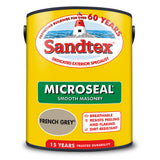 Sandtex French Grey Exterior Smooth Masonry Paint | 5L, 15 Year Durability