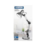 Status Valencia Silver Desk Lamp | Flexible and LED Compatible