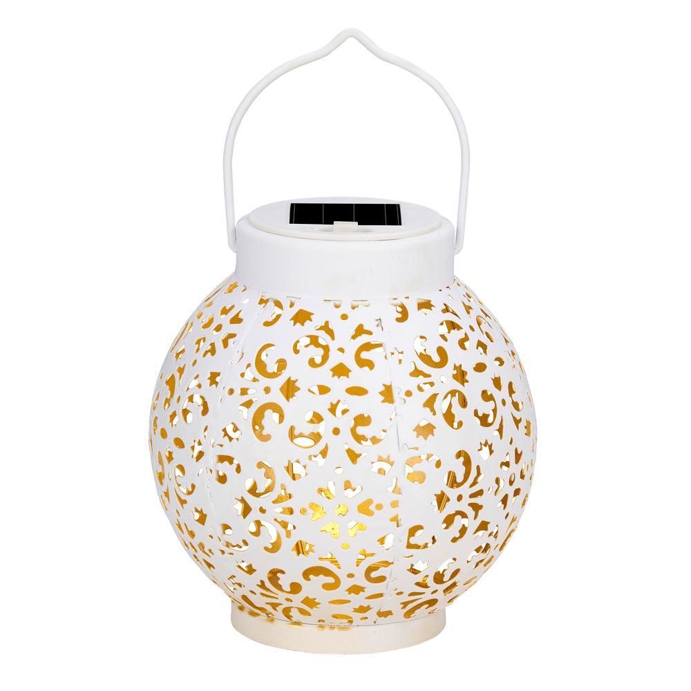 Arti Casa White Solar Lantern | Diameter 14.5cm x 15cm