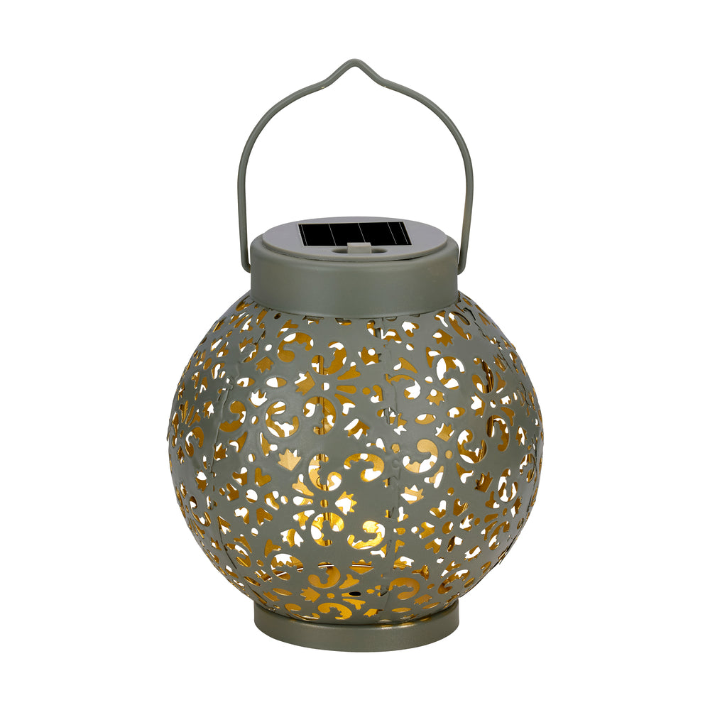 Arti Casa Grey Solar Lantern | Diameter 14.5cm x 15cm