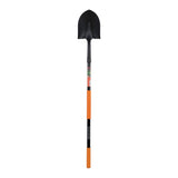 Black + Decker Round Point Fibreglass Shovel | Long Handle, Orange Grip