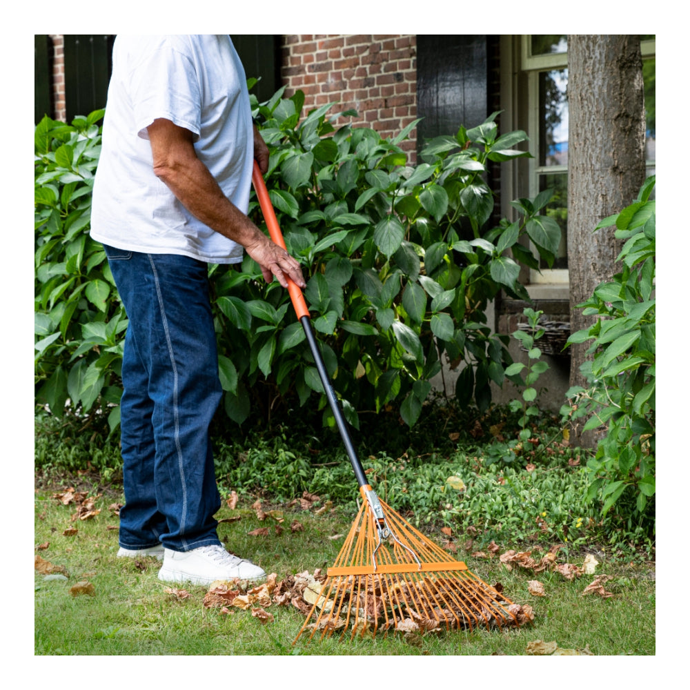 Black + Decker Springback Leaf Rake | Wide Fan Head, Long Handle
