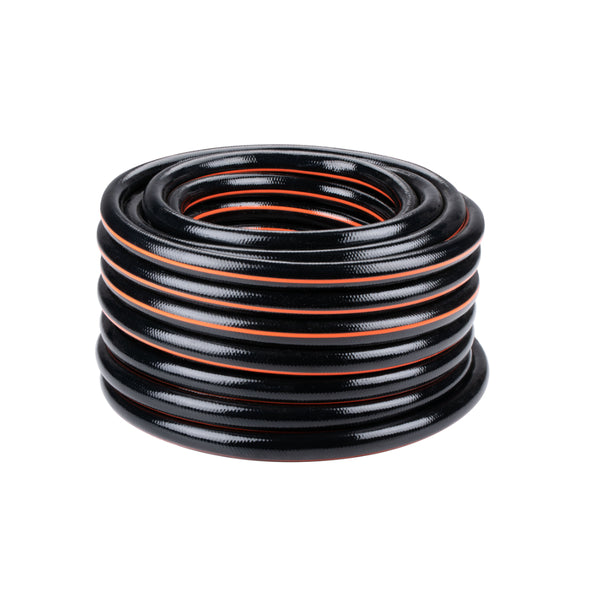 Black + Decker Coiled Garden Hose | 25m, 19mm Diameter, Securing Strap