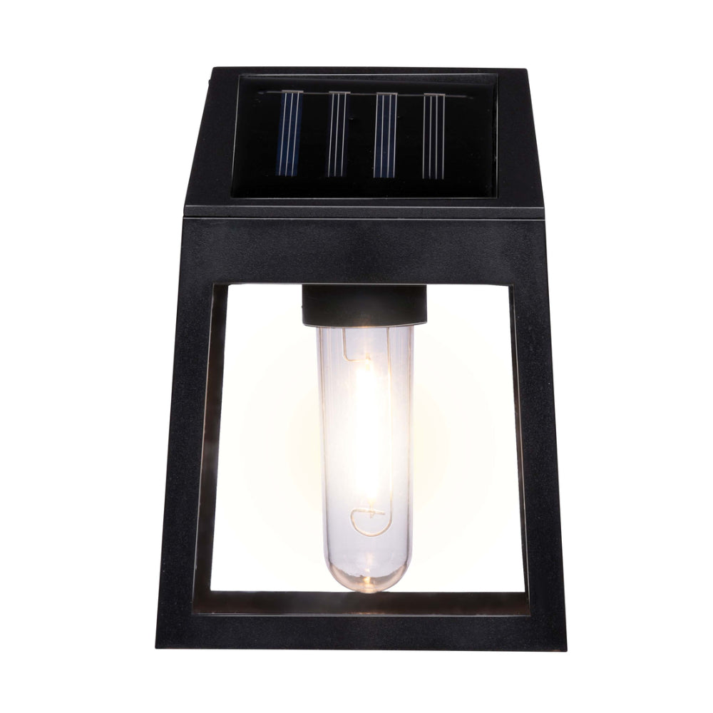 Grundig Solar Wall Lantern Light | Warm White, IP44, Black, 6–8 Hours