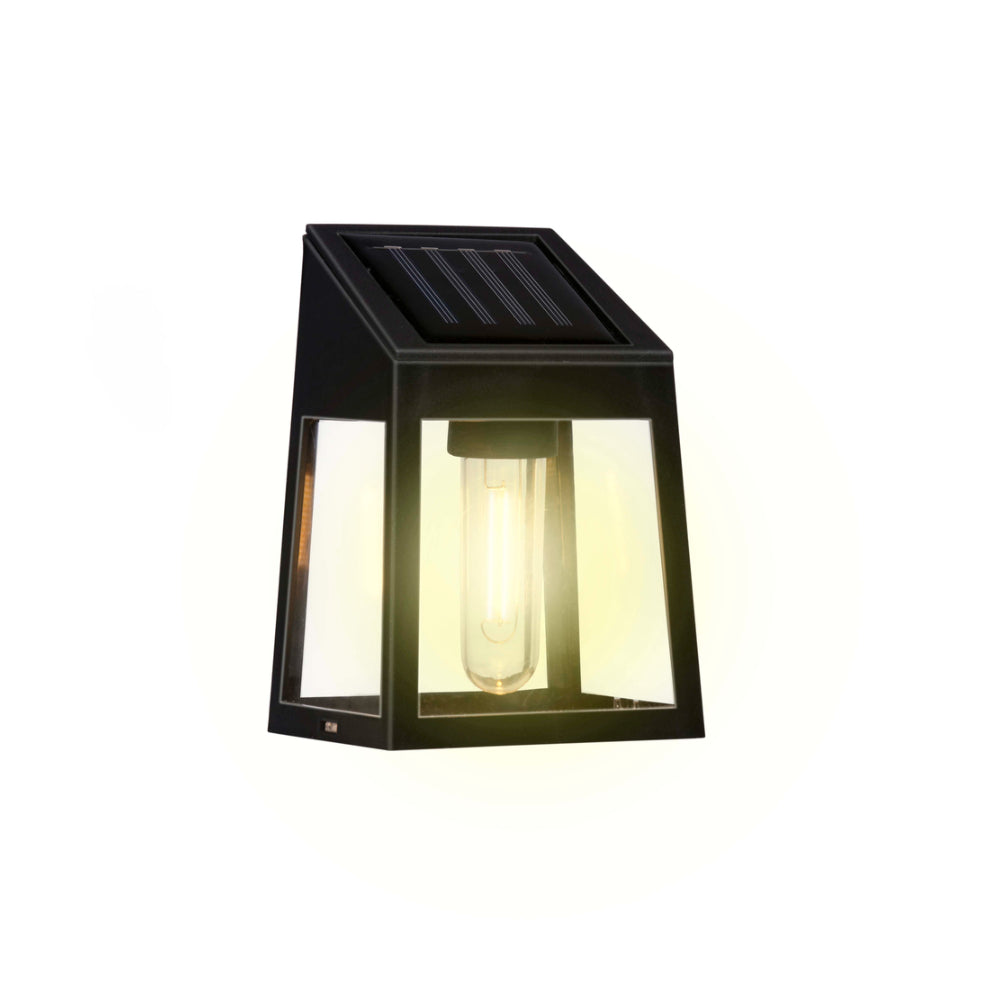 Grundig Solar Wall Lantern Light | Warm White, IP44, Black, 6–8 Hours