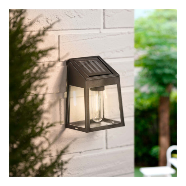 Grundig Solar Wall Lantern Light | Warm White, IP44, Black, 6–8 Hours