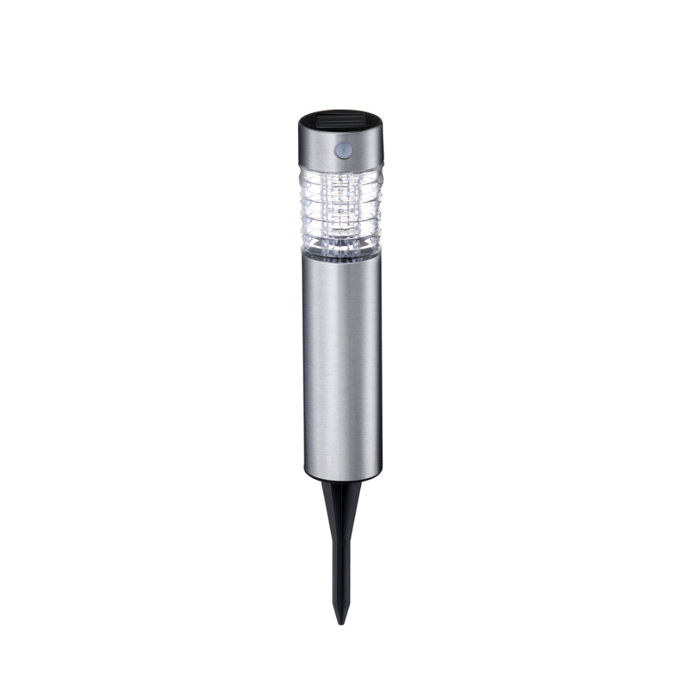 Grundig Solar LED Garden Stake Light | Ø6 x 39cm, Stainless Steel, IP44