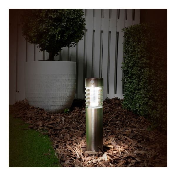 Grundig Solar LED Garden Stake Light | Ø6 x 39cm, Stainless Steel, IP44
