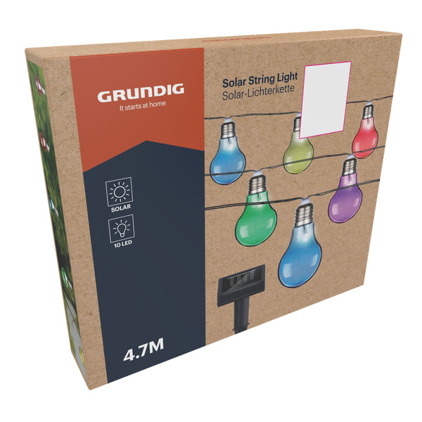 Grundig 10 LED Solar Bulb Chain | 4.7m