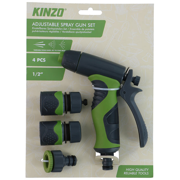 Kinzo Adjustable Spraygun Set | 4 Piece