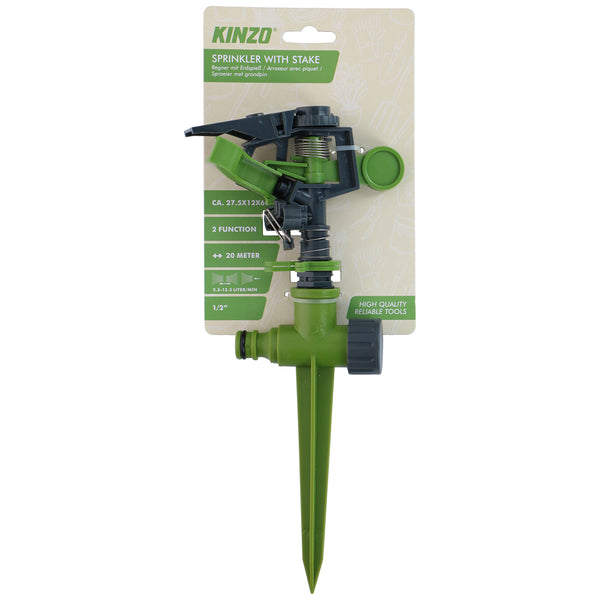 Kinzo Sprinkler With Stake | 12 x 6 x 27cm | 2 Function