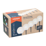 Grundig Colour Changing Solar Globe Stake Lights | Pack of 5, Warm White