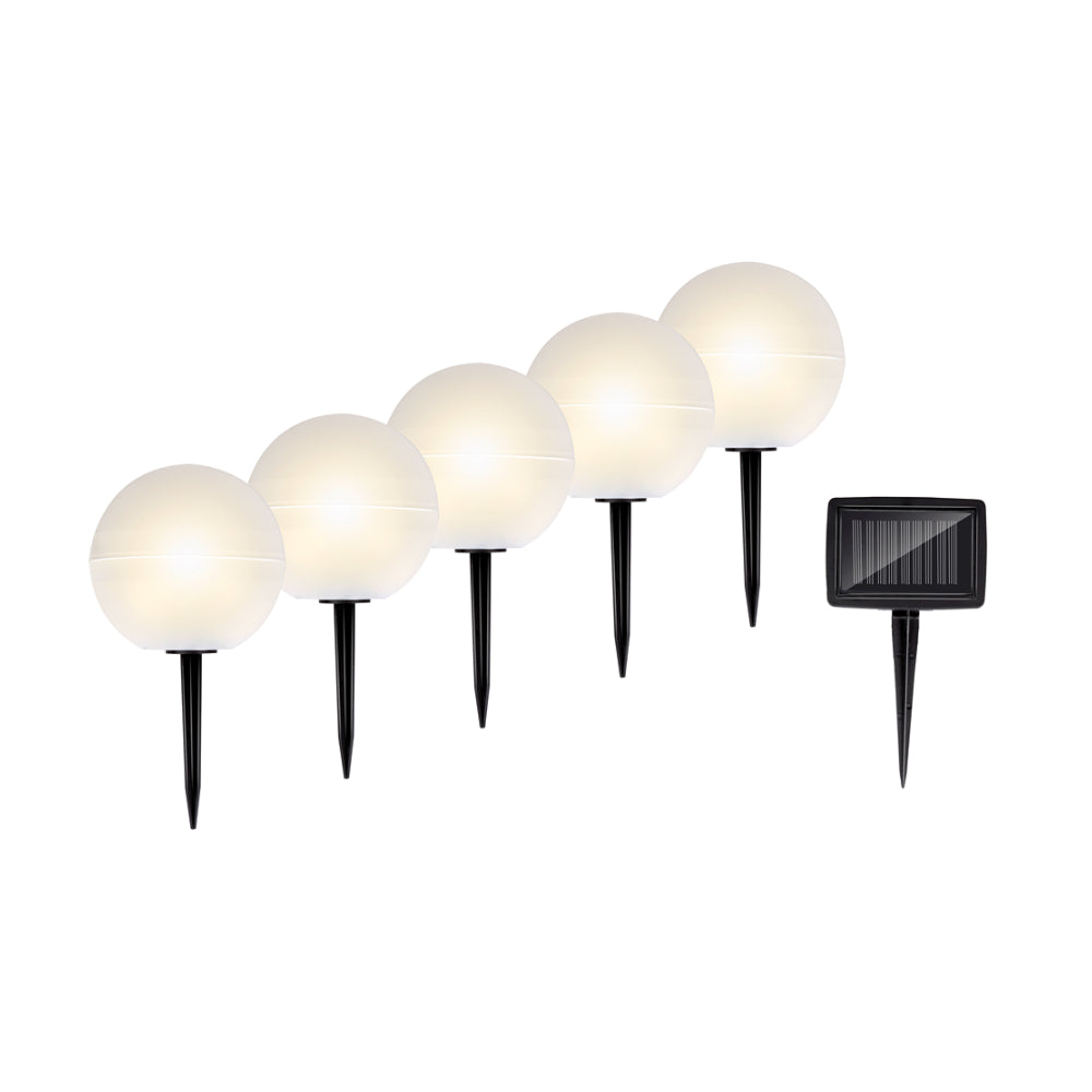 Grundig Colour Changing Solar Globe Stake Lights | Pack of 5, Warm White