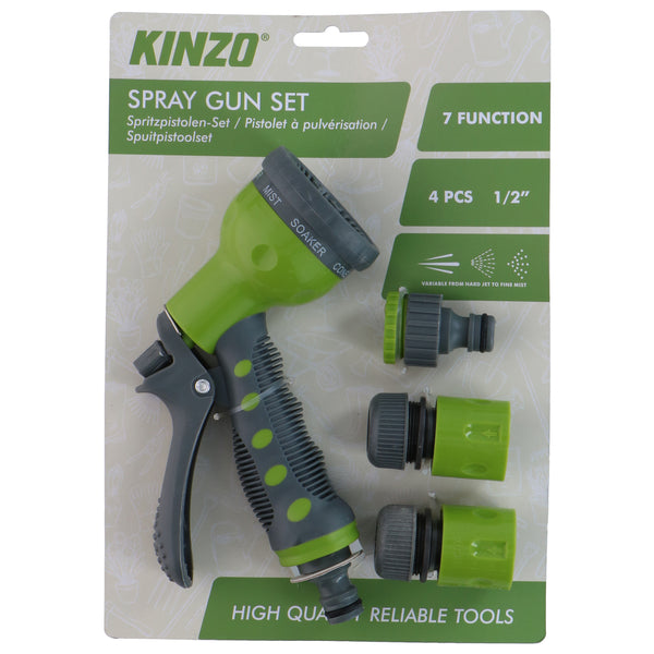 Kinzo Spray Gun Set | 7 Function | 4 Piece