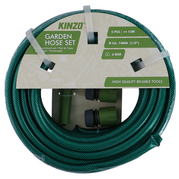 Kinzo Garden Hose Set 15m | 5 Piece