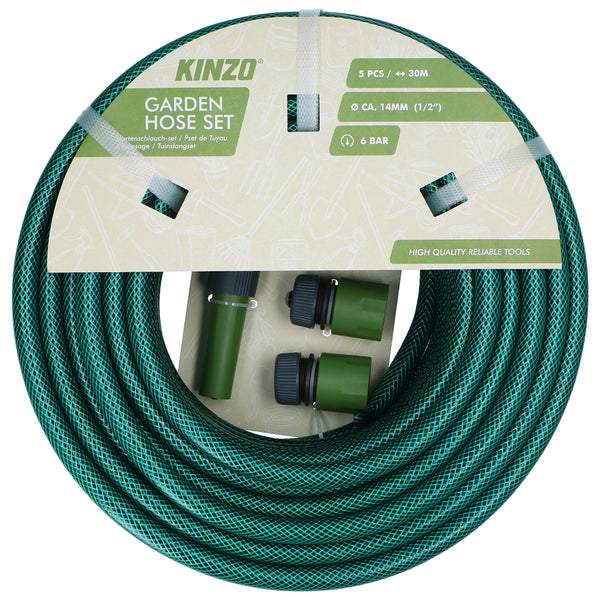 Kinzo Garden Hose Set 30m | 5 Piece
