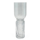 Footed Tulip Glass Vase 35cm | Clear Decorative Vase