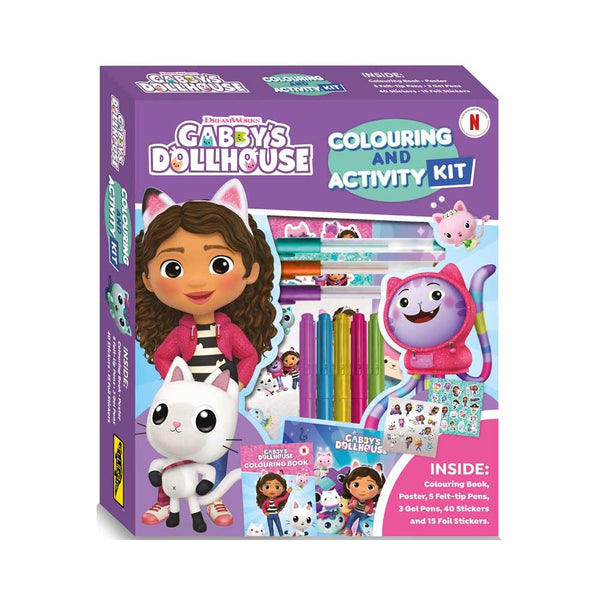 Gabby's Dollhouse Colouring Activity Kit | Book, Pens, 55 Stickers