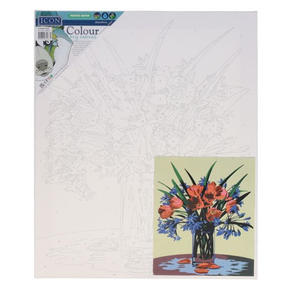 Icon's Vibrant Floral Paint by Number Canvas Kit