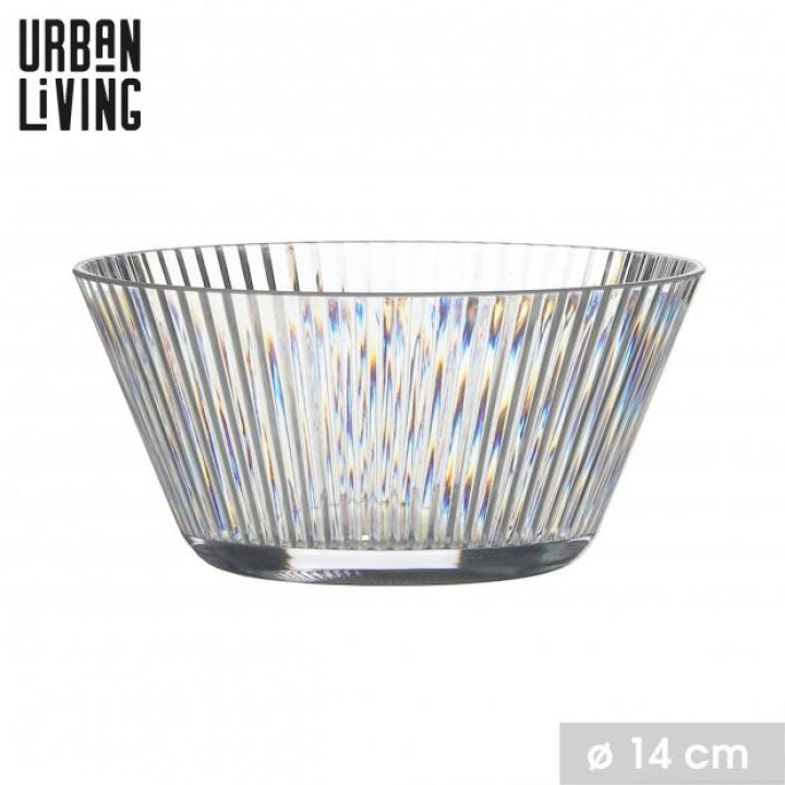 Urban Living Linea Plastic Bowl | Ribbed Design | 32c | 14cm Diameter