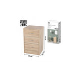 Urban Living Natural Wood 3-Drawer Unit | 38 x 34 x H60cm