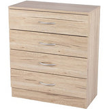 Urban Living Pratik 4 Drawer Dresser | Natural Wood Finish | 60 x 30 x 70cm