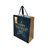 Father's Day Large Gift Bag | Navy & Gold or Geometric Design