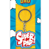 Super Dad Comic-Style Metal Keyring | Father's Day Gift