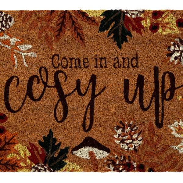 autumn cosy coir doormat  60x40cm