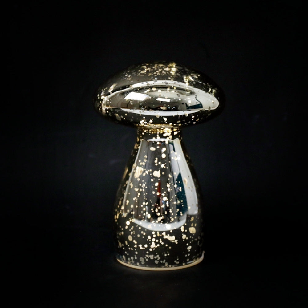 LED Glass Mushroom Lamp | Gold 9.5x14cm