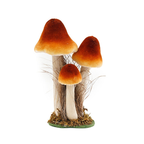 SIL Velvet Mushrooms Décor | 27cm Lifelike Autumn Centerpiece